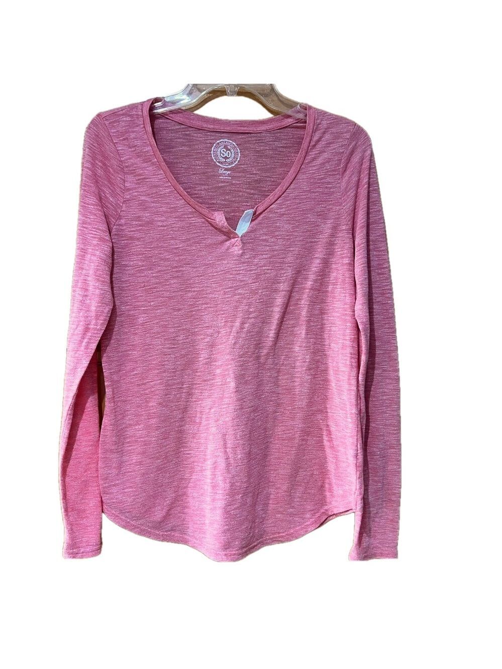 SO Pink Long Sleeve Top Women's Large
